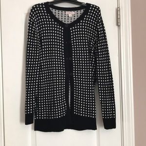 Black and white Polka-dotted cardigan